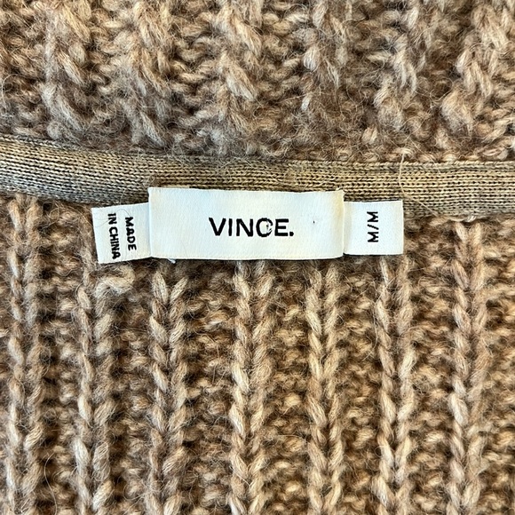 VGUC Vince long 2 way zip front soft chunky knit high neck sleeveless cardigan - Picture 7 of 9